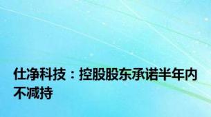 仕净科技：控股股东承诺半年内不减持