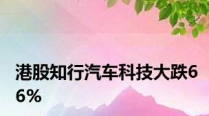 港股知行汽车科技大跌66%