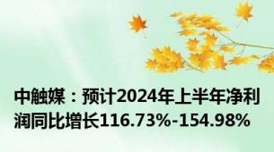 中触媒：预计2024年上半年净利润同比增长116.73%-154.98%