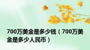 700万美金是多少钱（700万美金是多少人民币）