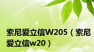 索尼爱立信W205（索尼爱立信w20）