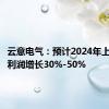 云意电气：预计2024年上半年净利润增长30%-50%