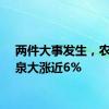 两件大事发生，农夫山泉大涨近6%