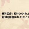 英科医疗：预计2024年上半年净利润同比增长87.61%-111.49%