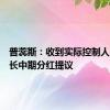 普蕊斯：收到实际控制人、董事长中期分红提议