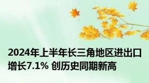 2024年上半年长三角地区进出口增长7.1% 创历史同期新高