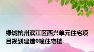 绿城杭州滨江区西兴单元住宅项目规划建造9幢住宅楼