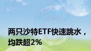 两只沙特ETF快速跳水，均跌超2%