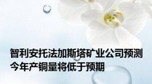 智利安托法加斯塔矿业公司预测今年产铜量将低于预期