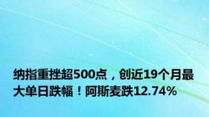 纳指重挫超500点，创近19个月最大单日跌幅！阿斯麦跌12.74%