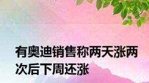 有奥迪销售称两天涨两次后下周还涨