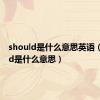 should是什么意思英语（should是什么意思）