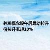 养鸡概念股午后异动拉升 晓鸣股份拉升涨超10%