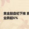 黄金股盘初下挫 紫金矿业跌超6%