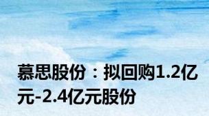 慕思股份：拟回购1.2亿元-2.4亿元股份