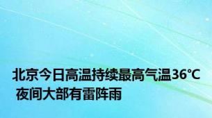 北京今日高温持续最高气温36℃ 夜间大部有雷阵雨