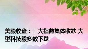 美股收盘：三大指数集体收跌 大型科技股多数下跌