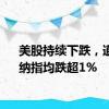 美股持续下跌，道指、纳指均跌超1%