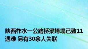 陕西柞水一公路桥梁垮塌已致11遇难 另有30余人失联