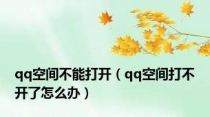 qq空间不能打开（qq空间打不开了怎么办）