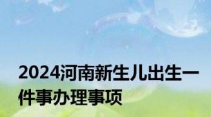 2024河南新生儿出生一件事办理事项