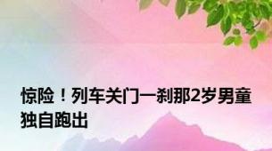 惊险！列车关门一刹那2岁男童独自跑出