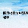 国足将圈定18强赛50人名单