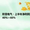 欧圣电气：上半年净利同比预增40%—60%