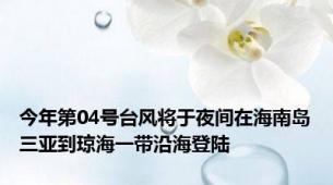 今年第04号台风将于夜间在海南岛三亚到琼海一带沿海登陆