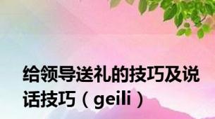 给领导送礼的技巧及说话技巧（geili）