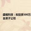 盛视科技：拟投资500万元设立全资子公司