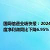 国网信通业绩快报：2024年半年度净利润同比下降6.95%