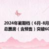 2024年暑期档（6月-8月）档期总票房（含预售）突破60亿