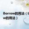 Borrow的用法（borrow的用法）