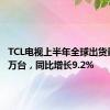 TCL电视上半年全球出货量1252万台，同比增长9.2%