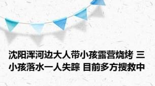 沈阳浑河边大人带小孩露营烧烤 三小孩落水一人失踪 目前多方搜救中