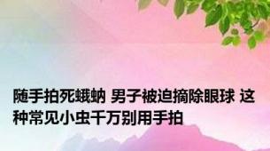 随手拍死蛾蚋 男子被迫摘除眼球 这种常见小虫千万别用手拍