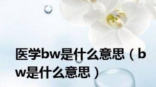 医学bw是什么意思（bw是什么意思）