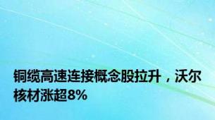 铜缆高速连接概念股拉升，沃尔核材涨超8%