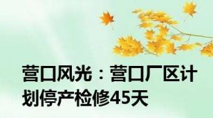 营口风光：营口厂区计划停产检修45天