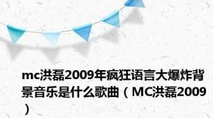 mc洪磊2009年疯狂语言大爆炸背景音乐是什么歌曲（MC洪磊2009）