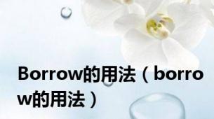 Borrow的用法（borrow的用法）