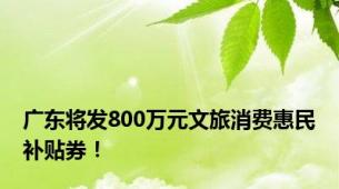 广东将发800万元文旅消费惠民补贴券！