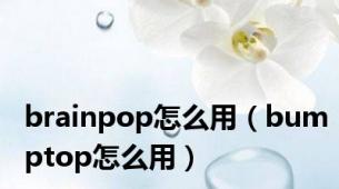 brainpop怎么用（bumptop怎么用）