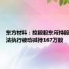 东方材料：控股股东所持股份被司法执行被动减持167万股