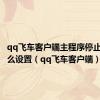 qq飞车客户端主程序停止运行怎么设置（qq飞车客户端）