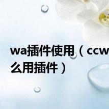wa插件使用（ccwow怎么用插件）