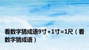 看数字猜成语9寸+1寸=1尺（看数字猜成语）