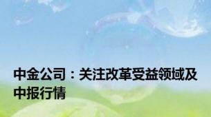 中金公司：关注改革受益领域及中报行情