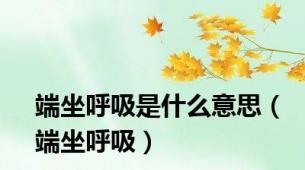 端坐呼吸是什么意思（端坐呼吸）